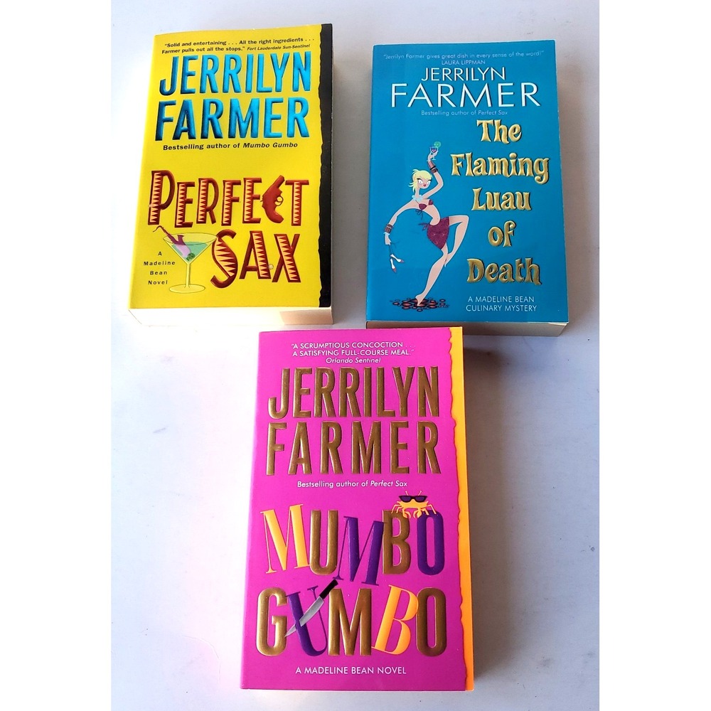 Lot of 3 PB Jerrilyn Farmer Mumbo Gumbo Perfect Sax Flaming Luau of Death NOS